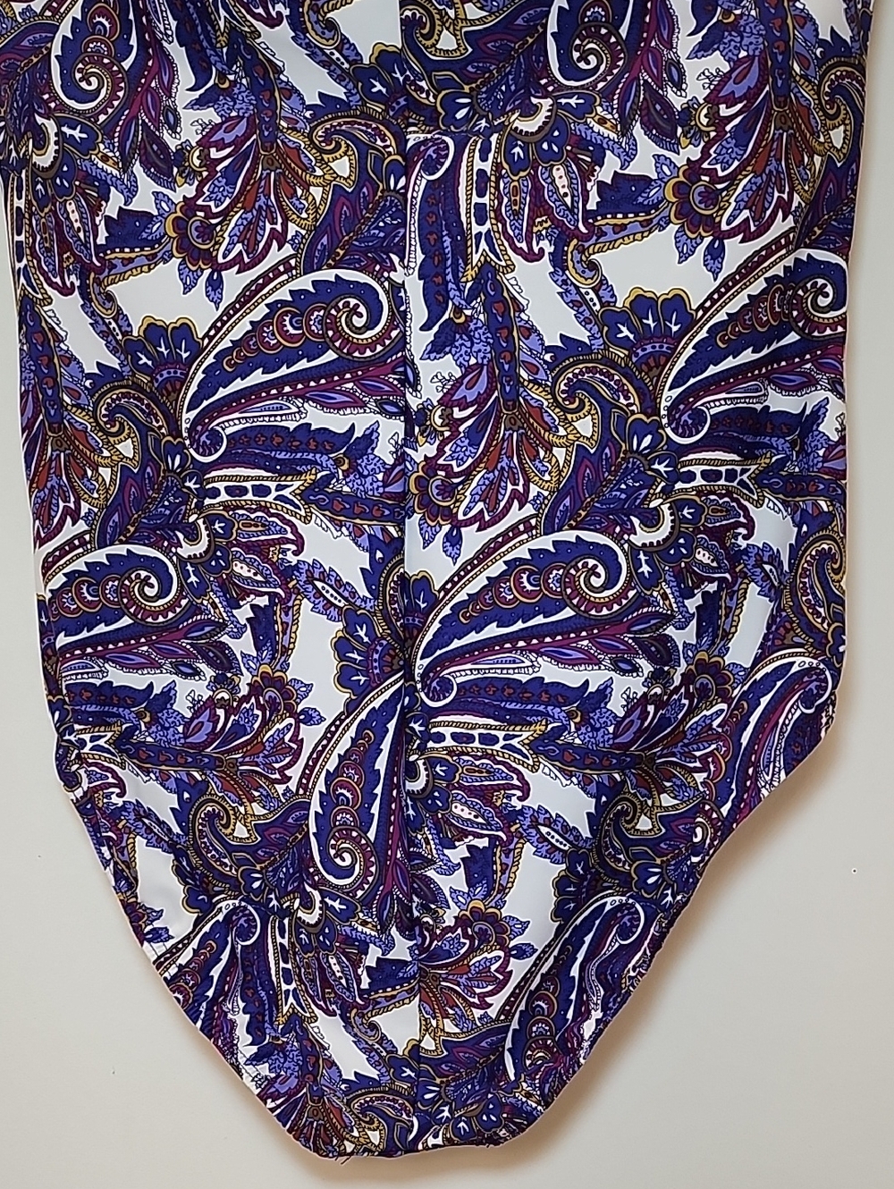 Lands’End Swimsuit OnePiece Ruched Wrapped Slimming Soft Cup Wireless Paisley 14 - Picture 11 of 16